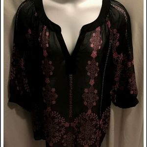Sheer black blouse